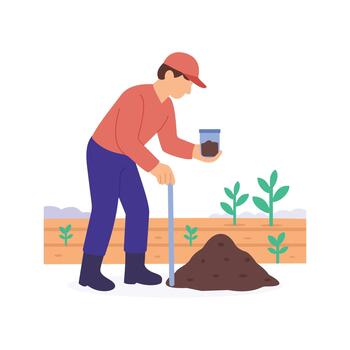 Soil Samples, testing ground texture and nutrient content vector