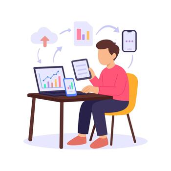 Data Gathering, collecting information from multiple sources vector