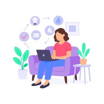 Auto-pay, scheduling recurring payments automatically vector