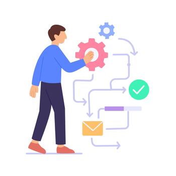 Data Automation, simplifying data processing through tools vector