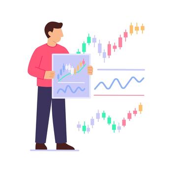 Technical Analysis, using data to predict stock trends vector
