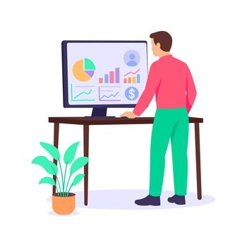 Dashboard Management, organizing customer data for service tracking vector