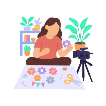 DIY Craft Content, creating handmade visuals for posts vector