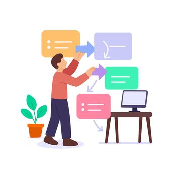 Daily Planning, scheduling tasks for efficient workflow vector