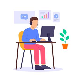 Support Desk, helping users resolve technical problems vector