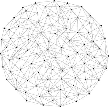 Global network circle connected dots and lines. Social network communication. Internet plexus technology vector