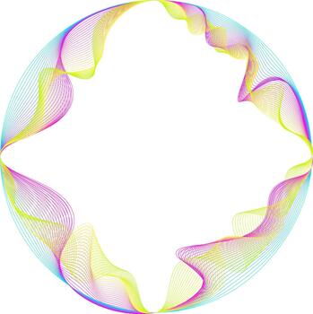 Circle ai technology. Abstract circle round frame wavy flowing on transparent background. Concept modern, technology, science, music. vector