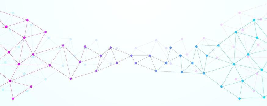 Geometric Abstract Background With Connected Line And Dots. Digital Network Lines And Dots Background vector