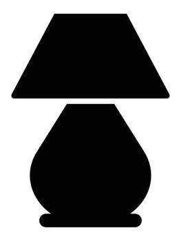 Table lamp icon, modern black home lamp with silhouette isolated on white background. Table lamp icon designed in solid style for perfect mobile and web concept. Flat illustration. vector