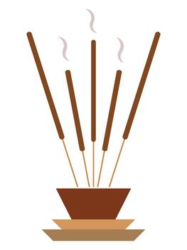 Incense sticks icon, logo design. Grey incense icons isolated on white background. Linear style sign for mobile and web design. Flat illustration. EPS 10 vector