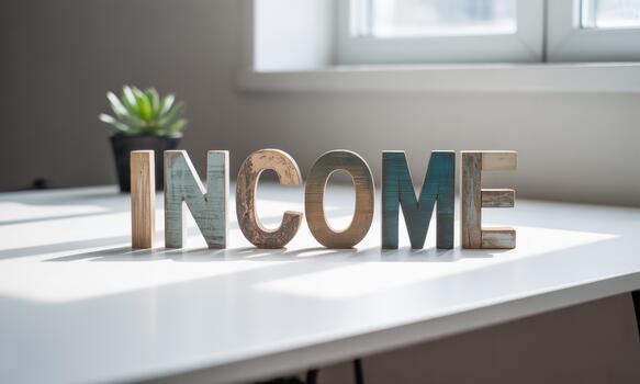 Income word on a table photo