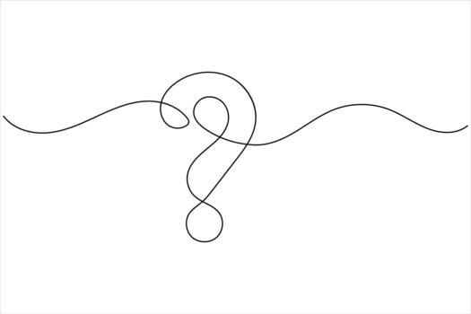 Minimal continuous one line art of question mark for design vector