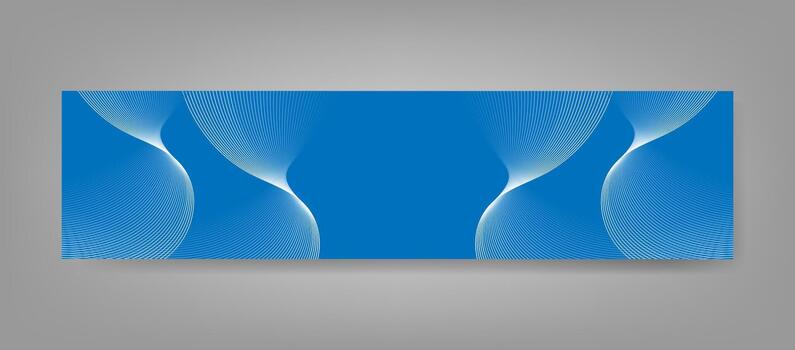 Modern Blue Abstract Horizontal Banner Background with Elegant White Wave Lines for Professional Profile Header Design vector