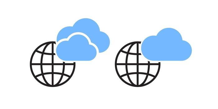 Global Network and Cloud Service Integration Icons vector