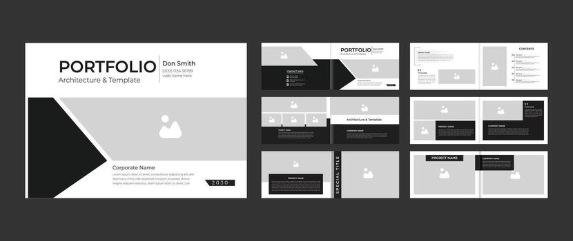 Architectural portfolio template design vector