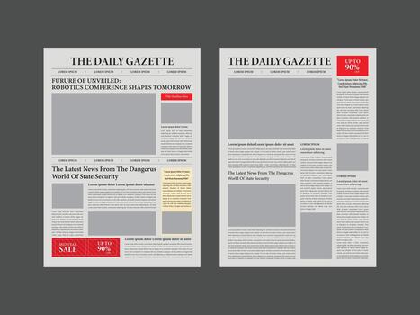 Newspaper layout showcasing news headlines vector