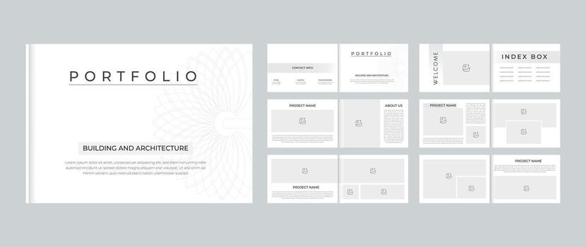 Modern architecture portfolio design layouts vector