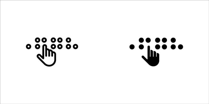 Braille icon set, blind symbol. Simple, flat design for web or mobile app vector