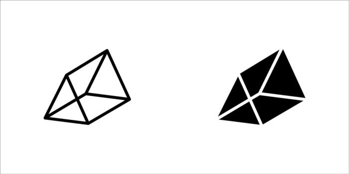Triangular prism . Geometric Shapes for Preschool or Primary School Children. Can be used for web, logo, mobile app, UI, UX. Perfect and clean. Triangular prism isolated white background vector