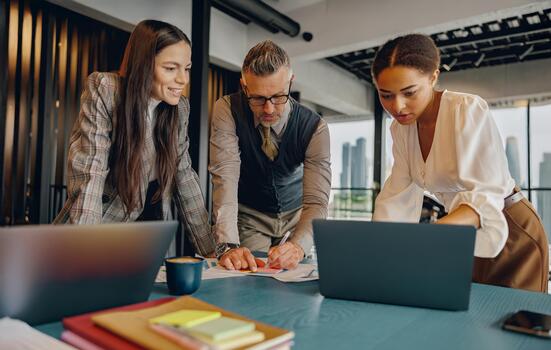 Effective and Collaborative Teamwork in a Modern Office Setting for Achieving Results photo