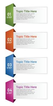 Four step infographic template with colorful numbered boxes vector
