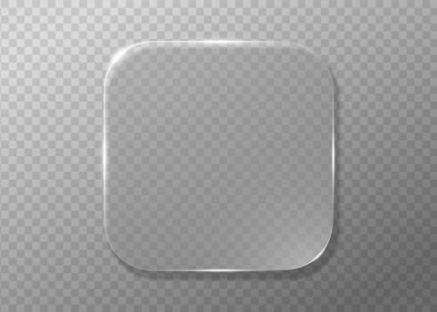 Modern glassmorphism UI with 3D square panel and holographic glow. glass morphism rectangle for web or app design mockup. vector