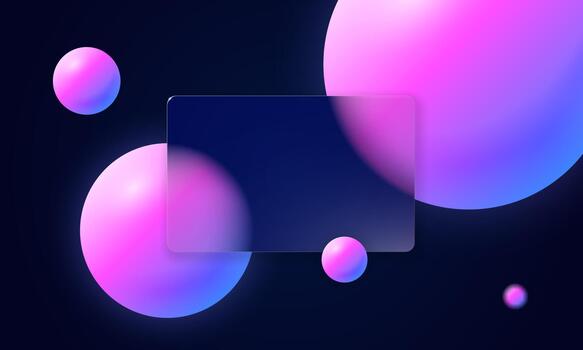 3d morfismo de vidrio antecedentes con escarchado difuminar efecto y líquido degradado en rosado púrpura tonos moderno geométrico vaso morfismo diseño para web ui o tecnología presentación. futurista de moda resumen estilo vector