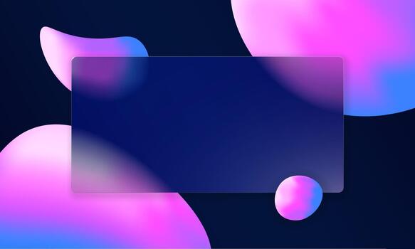 Transparent glassmorphism frame with 3D blur and glossy matte contrast. Soft gradient glass morphism in blue lilac tones. Elegant geometric layout for UI or landing design. vector