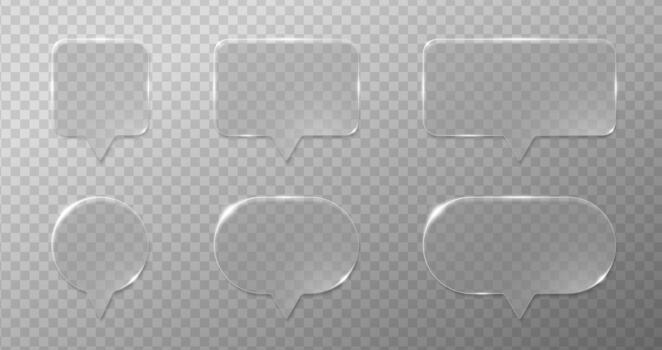Modern glassmorphism interface with glossy rectangles and round buttons. blur and soft glass morphism light effect perfect for futuristic UI or web design. vector