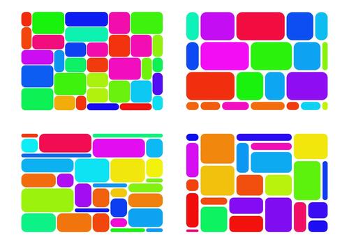 Abstract colorful rounded rectangles pattern background vector