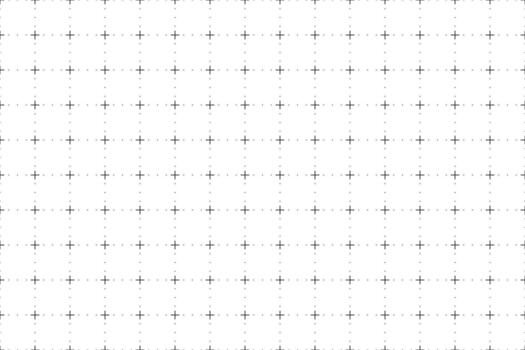 Minimal white geometric background with dotted grid and black plus signs. Seamless illustration. Clean modern abstract design vector