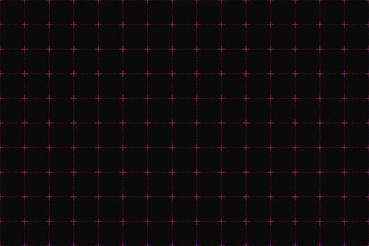 Black and magenta grid background with glowing cross intersections. Seamless illustration. Modern futuristic abstract design vector