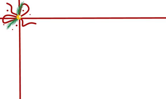 un festivo diciembre temática decorativo frontera elemento comer un rojo cinta y puntilla de pino. Perfecto para agregando un fiesta toque a saludo tarjetas, invitaciones, y otro diseño proyectos vector