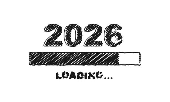 escritura Progreso bar demostración cargando de 2026 vector