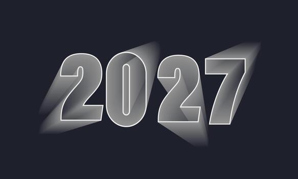 2027 happy new year text effect design vector