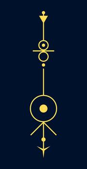 resumen simétrico sagrado símbolo diseño con moderno místico y bohemio estético. vector