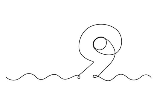 número 9 9 continuo uno línea Arte con suave contorno estilo vector