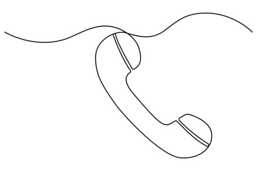 Continuous one line mobile phone illustration with minimal outline and modern design vector