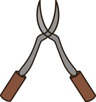 Grass shears with handle on transparent background vector