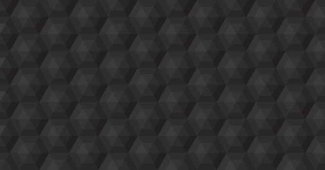 Abstract bas relief black hexagon seamless pattern rectangle background graphic illustration. vector