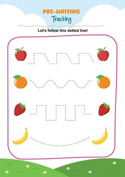 Worksheets or activity book for learning exercises for kids and preschoolers, learn to write and trace lines with dotted patterns vector
