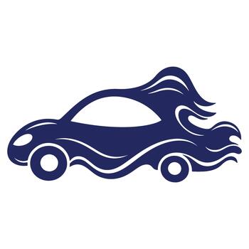 Stylized Automotive Design with Flowing Lines and Streamlined Silhouette Creative Car Illustration with Abstract Elements vector