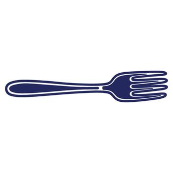 Elegant blue fork on white background ideal for culinary websites and food blogs showing a simple dining element vector