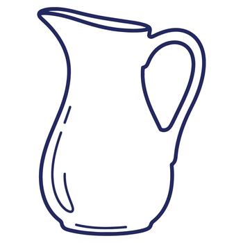 Elegant Outline Drawing of a Classic Pitcher for Drinks and Tableware in Format vector