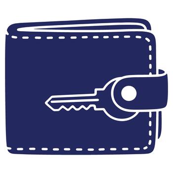 digital billetera seguridad ilustración con seguro llave concepto para en línea financiero proteccion y datos la seguridad vector