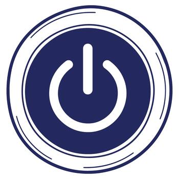 Power Button Icon on Blue Background with White Accents a Symbol of Technology and Energy Control Ready for Design Elements vector