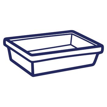 ilustración de un sencillo rectangular envase con un Armada azul contorno en contra un blanco antecedentes limpiar diseño para varios usos vector