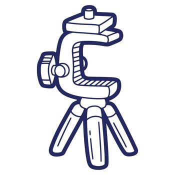 Drawing of a Small Tripod for Mobile Phones or Cameras for Stable Shooting and Versatile Use a Simple Icon for Photography vector