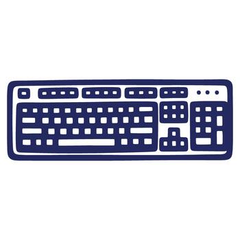 illustration of a simple keyboard with a distinct outline ideal for web design or educational materials promoting technology use and computer literacy vector