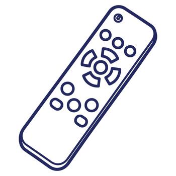 moderno remoto controlar contorno ilustración para medios de comunicación entretenimiento y inteligente hogar automatización sistemas diseño vector